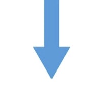 a blue arrow pointing down on a white background